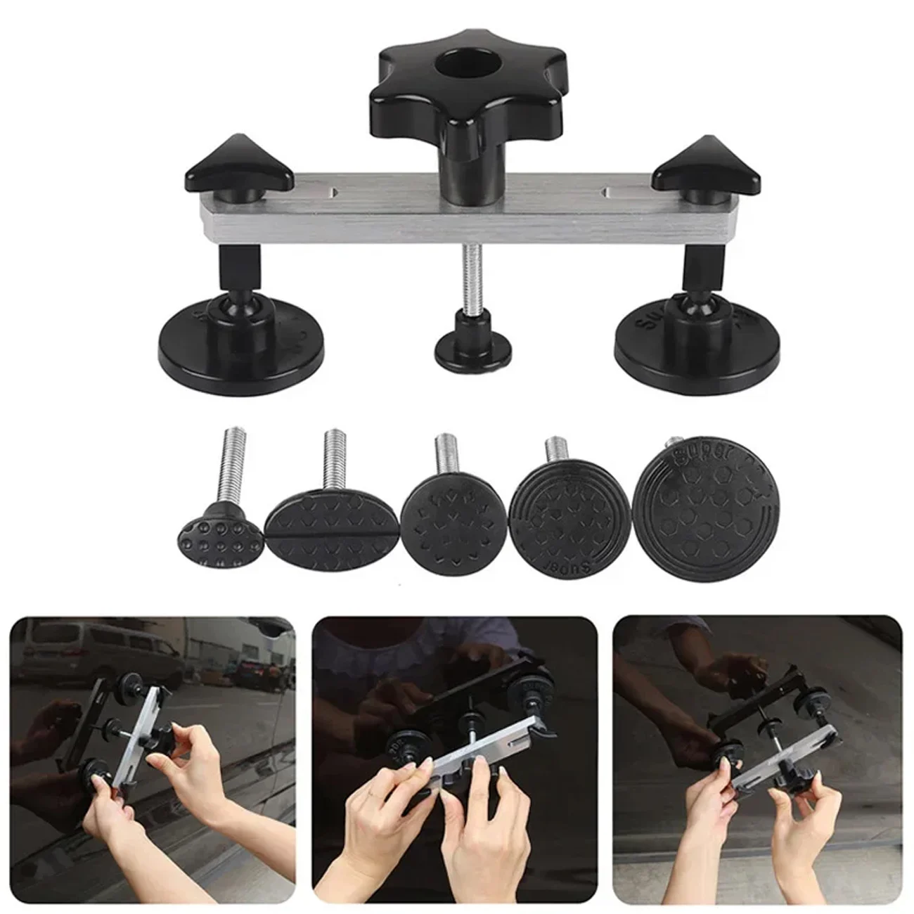 New Adjustable Car Dent Puller Dent Remover Kit Body Suction Cup Paintless Repair Tools Auto Dent Clip Trim Removal Repair Tool