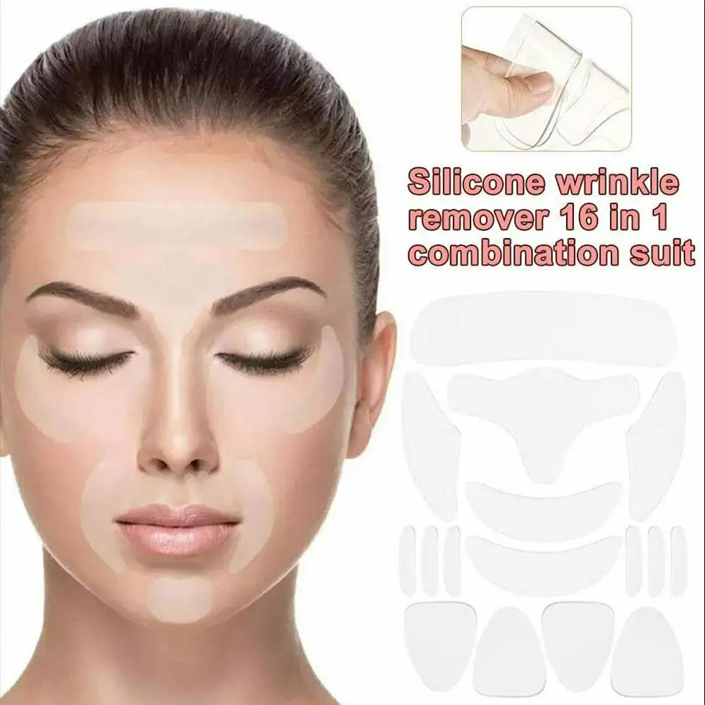 18 Stuks Herbruikbare Siliconen Borst Pads Siliconen Nek Pad Voorhoofd Pad Set Decolleté Oogmasker Wangstok Gezichtsverzorging Tools