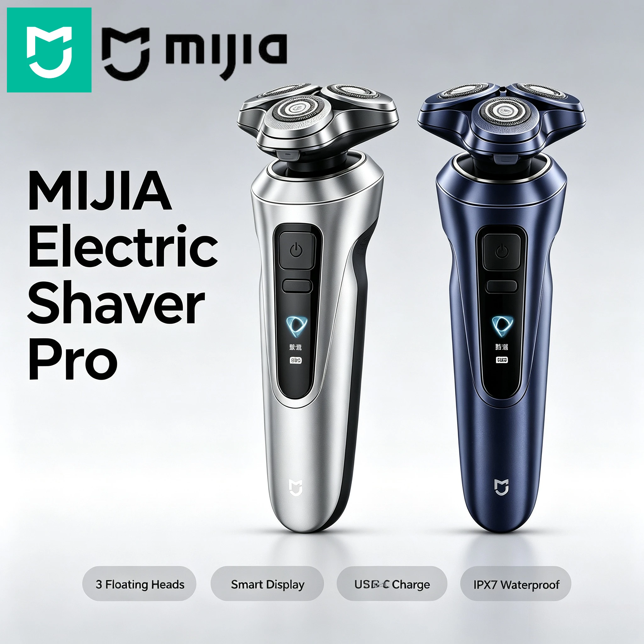 Mijia Electric Shaver Pro Washable Anti‑Pinch Portable USB‑C Rechargeable Long Battery Life Men Beard Razor for Home Travel Gift