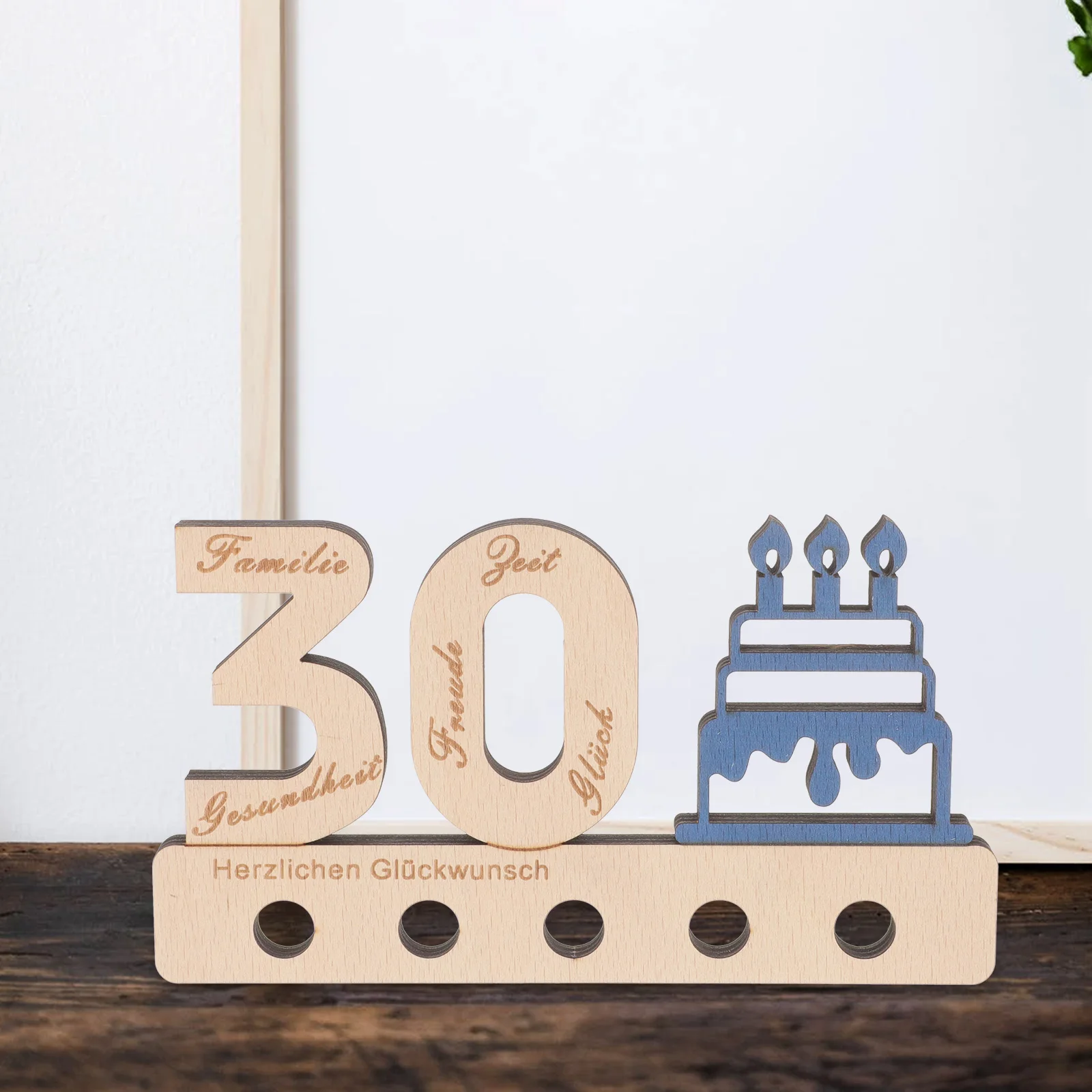 

Wooden Birthday Sign 10 Pieces Cake Toppers Numbers Home Decor Party Guestbook Table Holders Anniversary Centerpiece