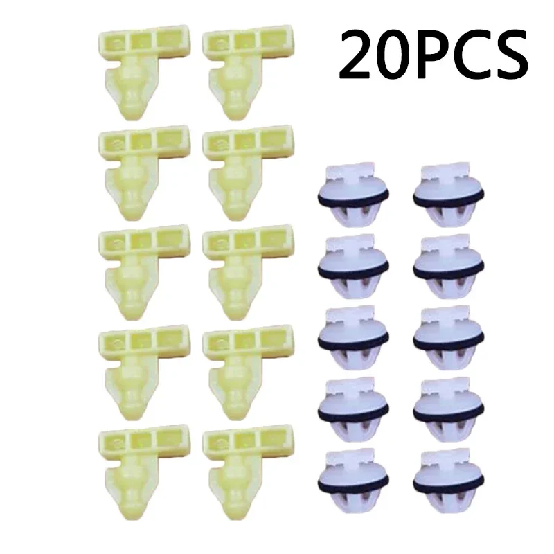 20pcs Wheel Arch Trim Clip Set For Nissan Juke Front/Rear Full Side Wing Surround Clips 76882-EW00B/76847-JG00A Car Accessories