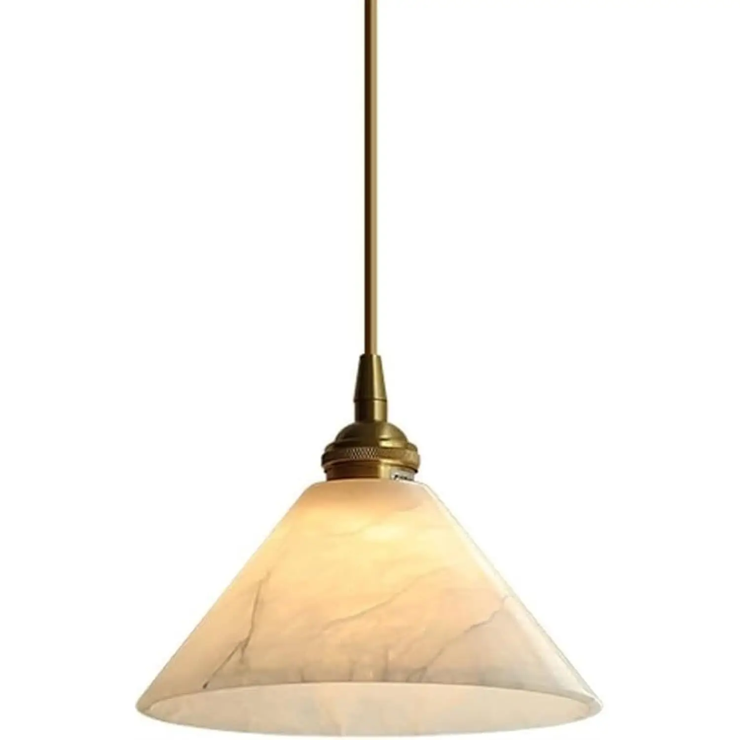 

White Alabaster Pendant Lights Kitchen Island Marble Ceiling Hanging Lamp Bowl Shade Modern Gold Chandelier Natural Stone Light