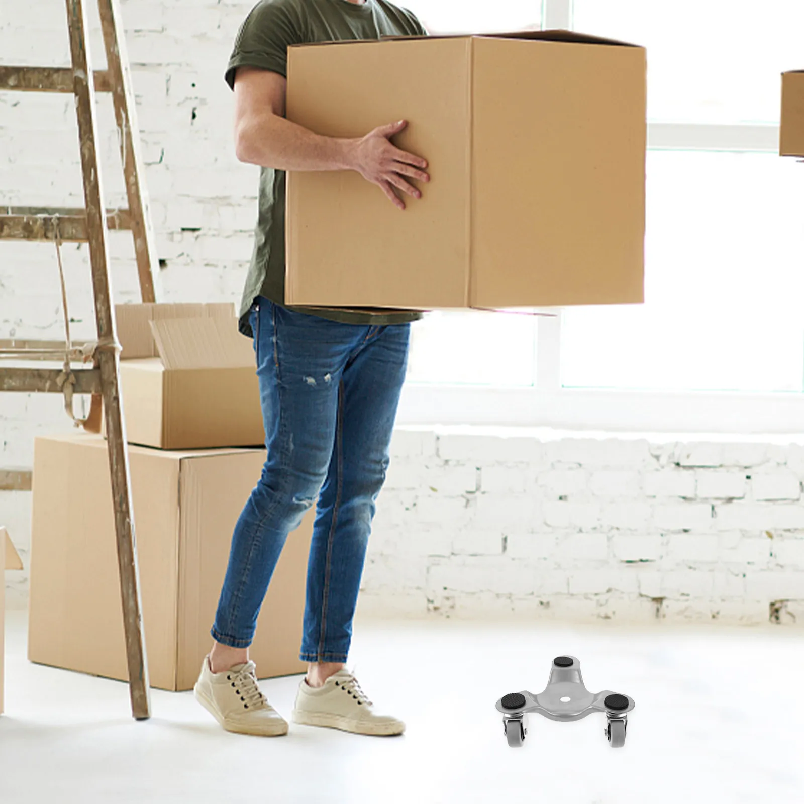 Furniture Mover 3 Wheels Strong Moving Dolly for Cabinet Table Furniture Moving Tool Wheel Mover Smooth Roll Reliable