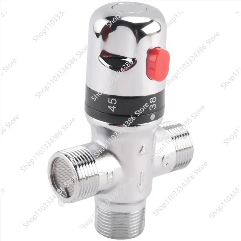 

AT59 Solid Copper 3-Way Thermostatic Mixing Valve 3/4 Inch Solar Water Heater Valve Regulating Temperature Control Valve