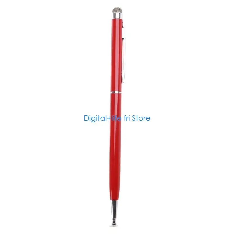 E06D Universal 2 in 1 Micro-Fiber Mini Metal Tip Capacitance Pen Screen for Touch Pen for Pad Mobile Phones Tab