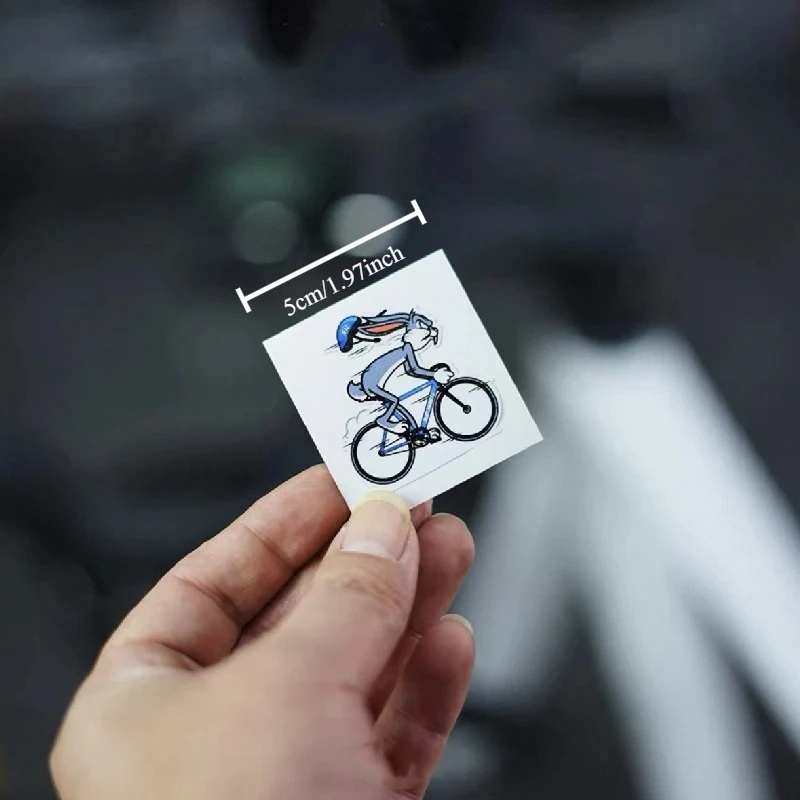 4Pcs/Set Cartoon Rabbit Bicycle Sticker, Waterproof Vinyl Decal for Bike Frame, Helmet, Laptop and Water Bottle