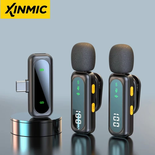 Micrófono de solapa Lavalier inalámbrico J21, Mini micrófono para grabación de Audio y vídeo para iPhone, Android, portátil, reducción de ruido, Vlog en vivo