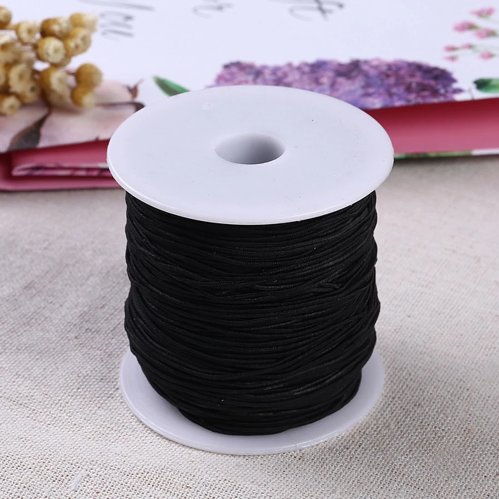 

2pcs 0.8Mm Elastic Cord Thread 100M Roll Black White Stretch String For Jewelry Making Beading Crafts Fabric Accessory Strong