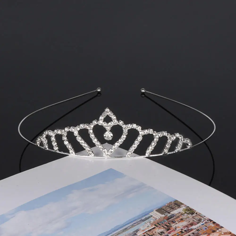 Princess Crystal Tiaras and Crowns Headband Kid Girls Love Bridal Prom Crown Wedding Party Accessiories Hair Jewelry