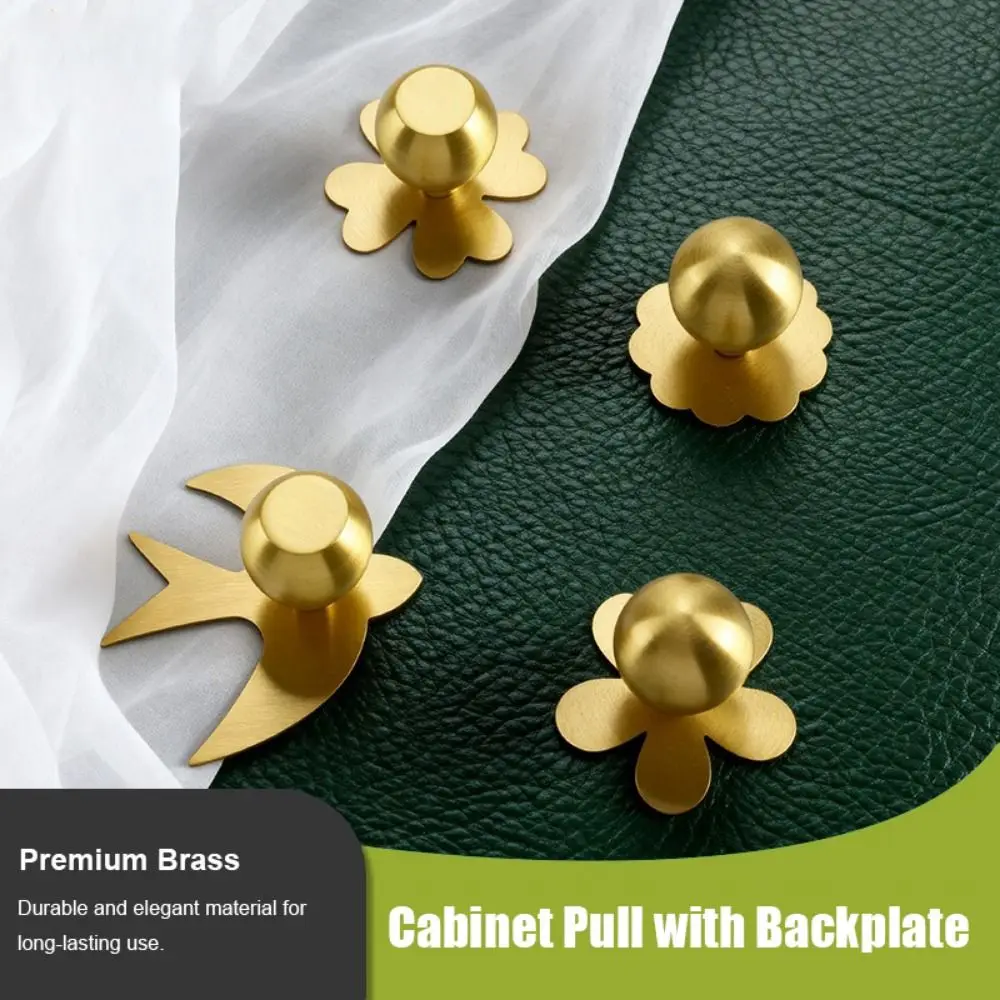Fashion Brass Cabinet Pull with Backplate Minimalist Drawer Pull Gold Door Handle Furniture