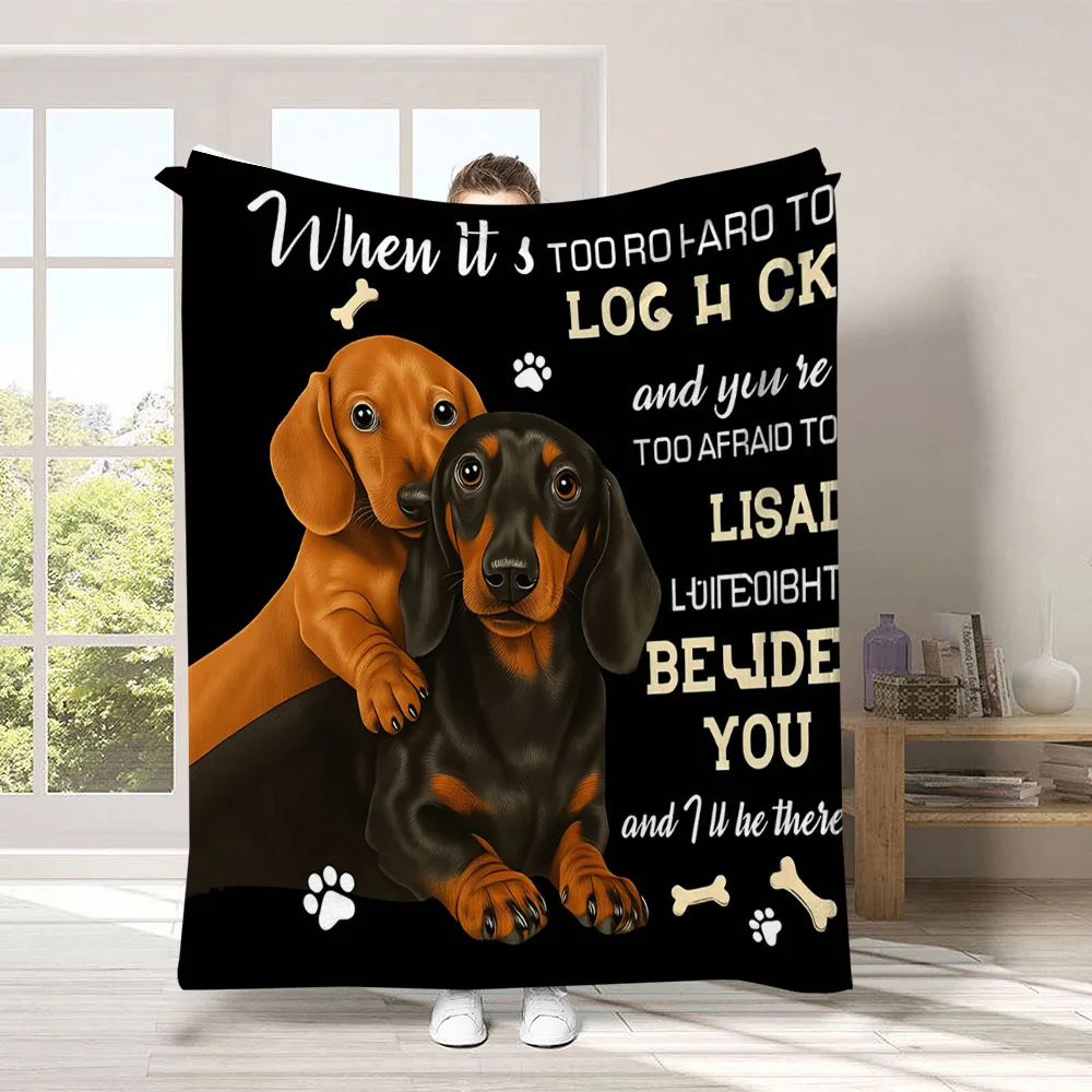 Popular Fauvism Dachshund Blanket Flannel Nap Blanket Anime Animal Blanket Gift Factory Direct Sales