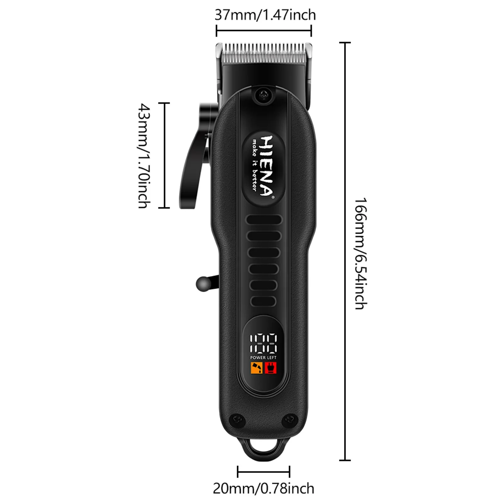 HIENA-cortadora de pelo inalámbrica, máquina profesional para cortar el pelo, con batería potente de 1200mah, para barbero