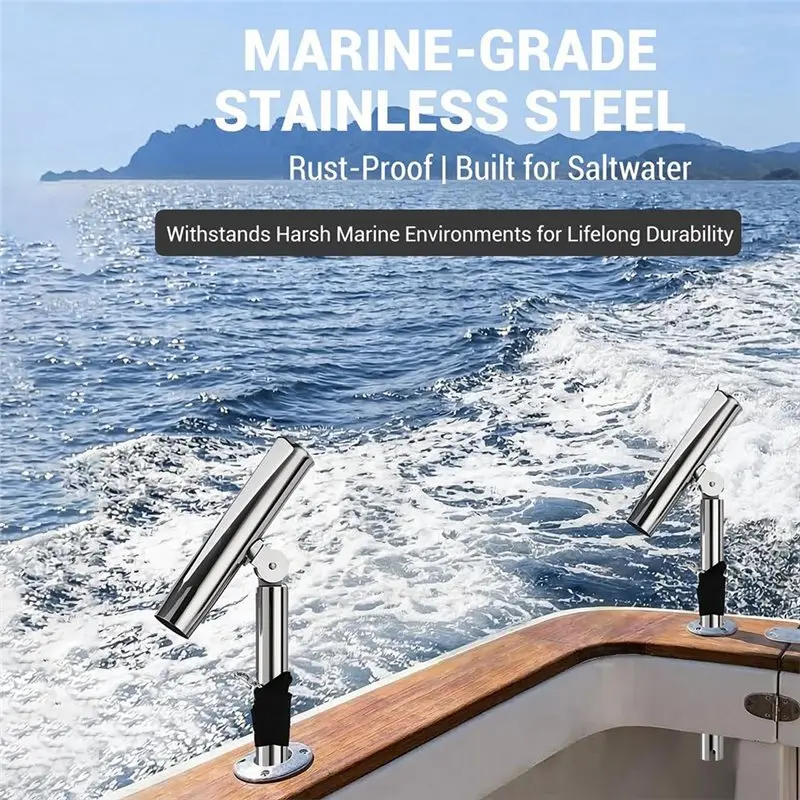 SYDS Pole Holder For Marine Boat, Kayak, Yacht- Adjustable Outrigger Fishing Rod Holders For Trolling