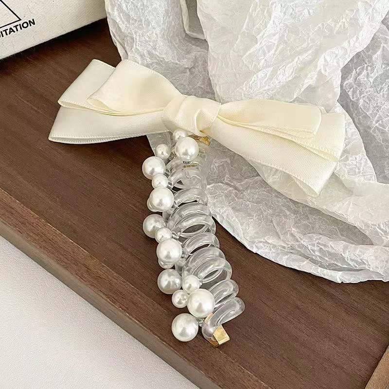 1 Stück Eleganter Haarreif mit Schleife und Perlen, Neues Süßes Bubble-Flechtwerkzeug, Gedrehtes Zopf-Haarband, Zopf-Haargummi für Pferdeschwänze – Detail 6