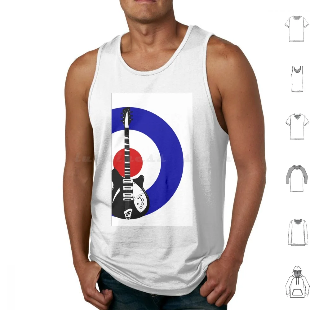 Half Rick Bullseye Tank Tops Vest Sleeveless Mods Style Council Bullseye