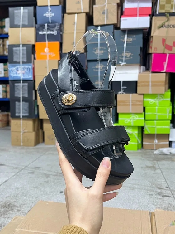 

Casual Roman Sle Sandals Thi Bot round Head Magic Tape oes Pure Color Low Help Euro American Sle Glue Adhesive oes