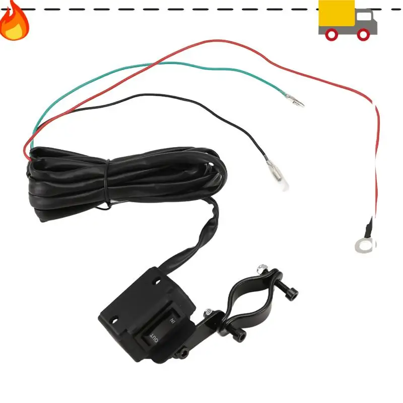 

Discount-12V Winch Rocker Thumb Switch With Mounting Bracket Handlebar Control Line Kit For ATV UTV Electric Winch Accessories