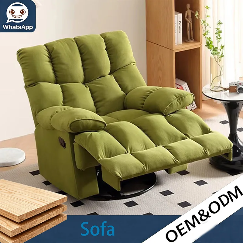 Metal Frame Electric Rocking Recliner Chair, Adjustable Reclining Single Lazy Sofa Lounge for Adult Daily Relaxation Leisure Use