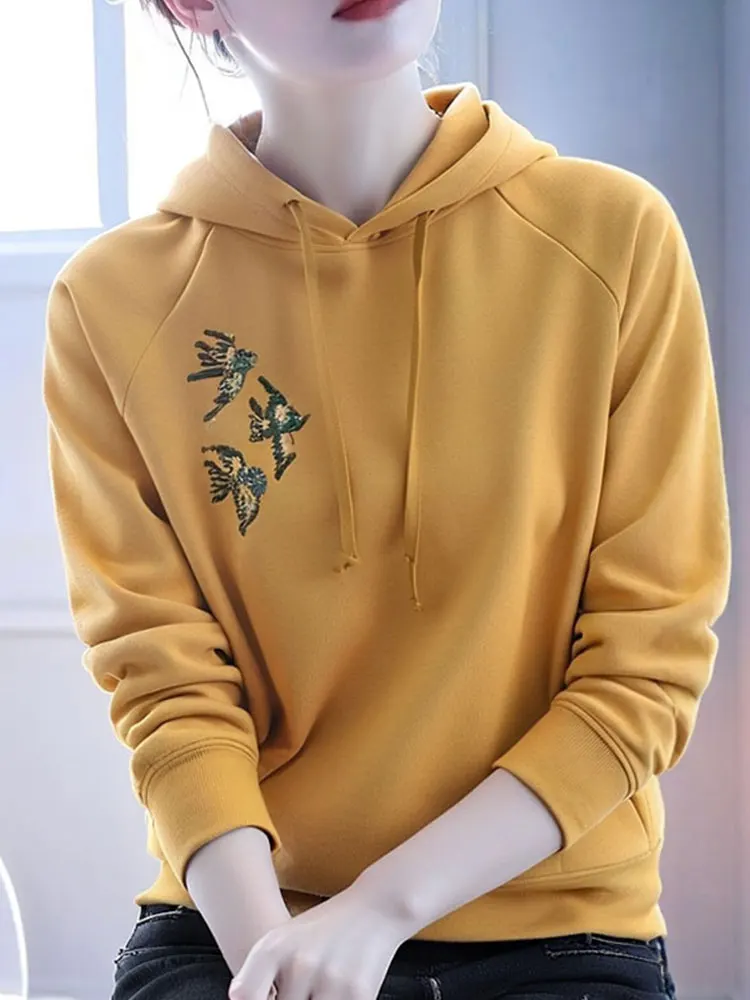 

Корейский дизайн, толстовка с длинными рукавами, с принтом, оверсайз, стройнящий пуловер, базовая кофта, женская модная осенняя одежда