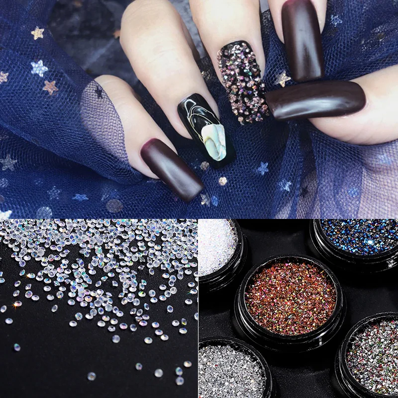 ทำเล็บมือการตกแต่งศิลปะลูกปัดคาเวียร์ทันสมัยวัสดุที่มีคุณภาพสูงการออกแบบที่ไม่ซ้ำกันสีเงินสีทองเสน่ห์เล็บ DIY