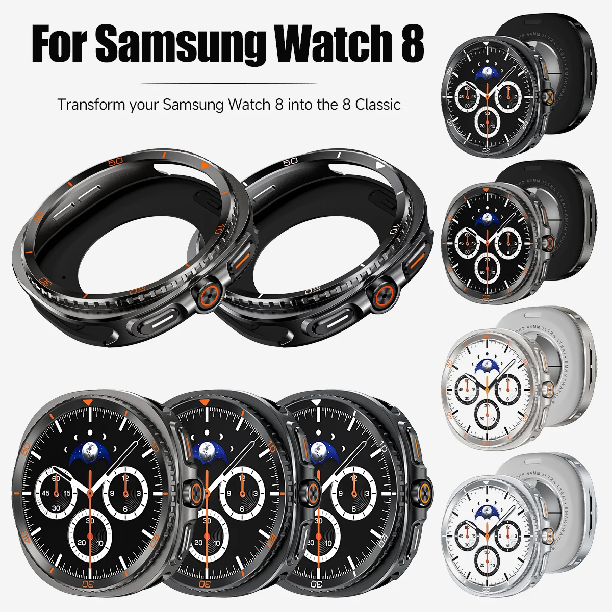 Metal Case for Samsung Galaxy Watch 8 9 44/40mm Tempered Protector Aluminium Alloy Cover Change To for Galaxy Watch Ultra 47mm