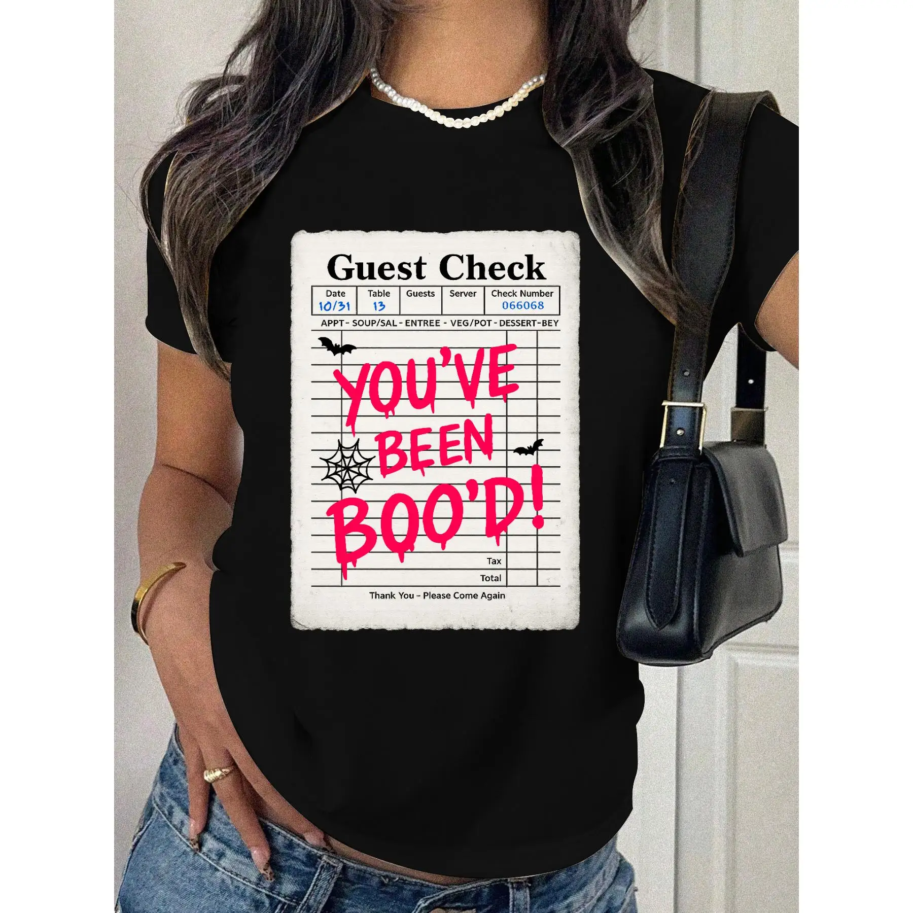 

You've Been Boo'd T-shirt Guest Check Spooky Graphic Tee Halloween Crewneck Casual Short Sleeve Top Funny Fall Gift