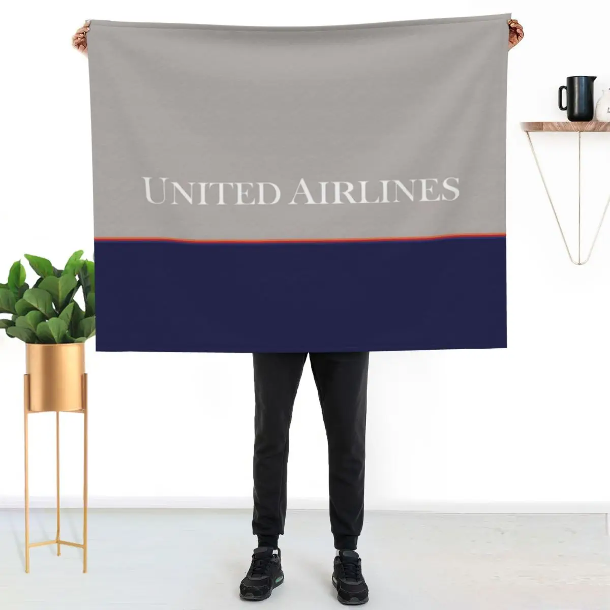 United Airlines Battleship Gray Livery Throw Blanket Luxury Throw Flannels Beautifuls decorative Stuffeds Blankets