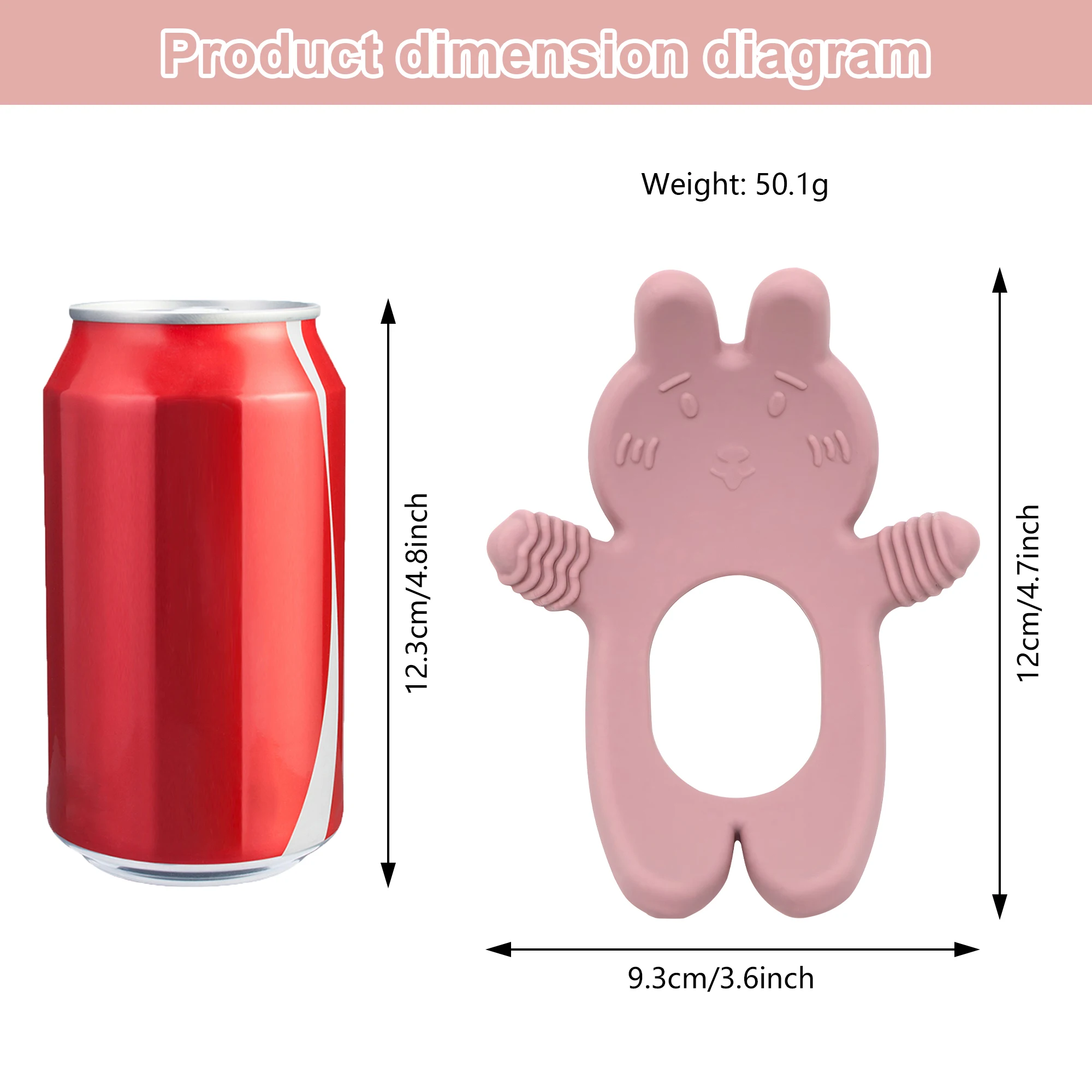 Urocza zabawka dla niemowląt w kształcie króliczka, gryzak, silikon spożywczy, odpowiedni dla dzieci w wieku 0-12 miesięcy, świetny prezent dla noworodka.