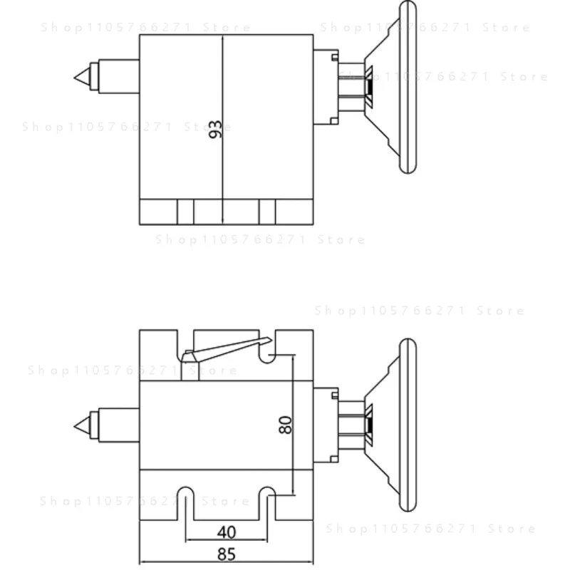 4th A Axis Rotary Table 80/100mm Chuck Tailstock Dividing Head for Stereoscopic Engraving