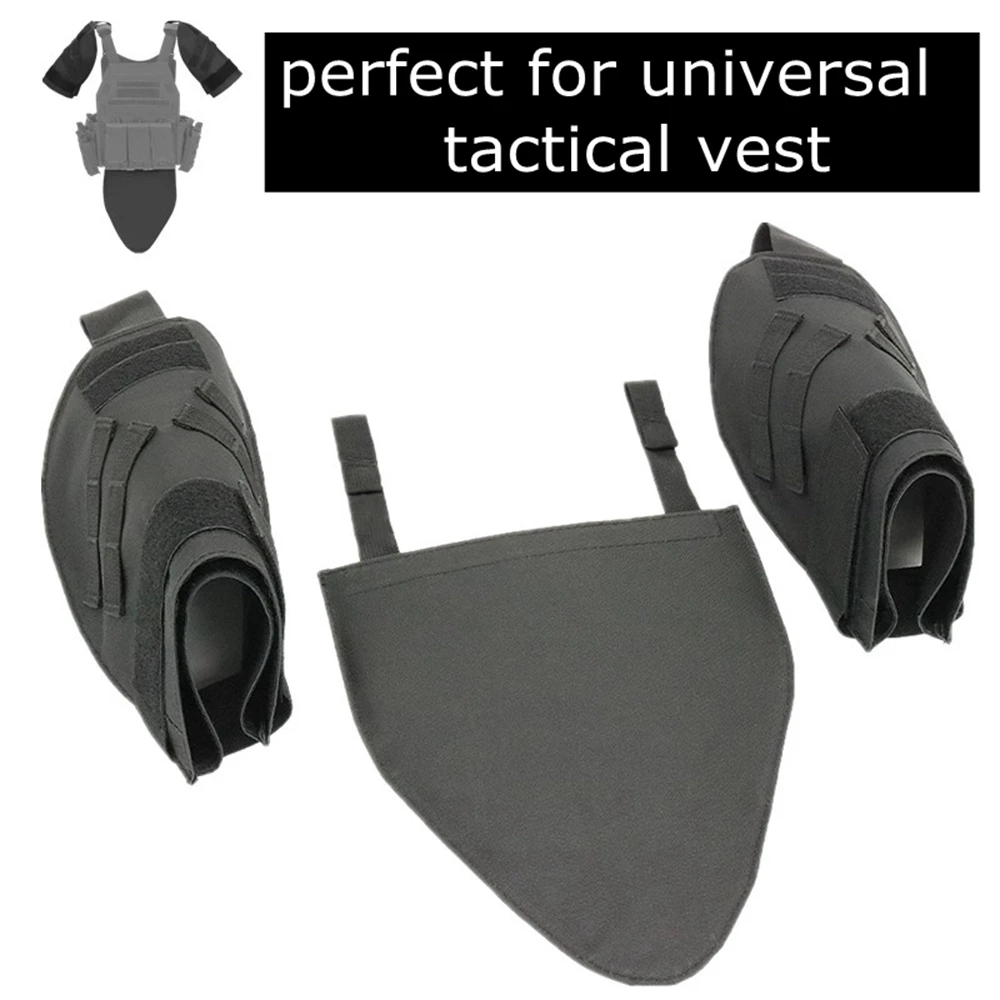 

Комплект из 3 тактических защитных накладок: наплечники Molle, защита паха, защита для дельтовидных мышц для пейнтбола и CS-аксессуаров