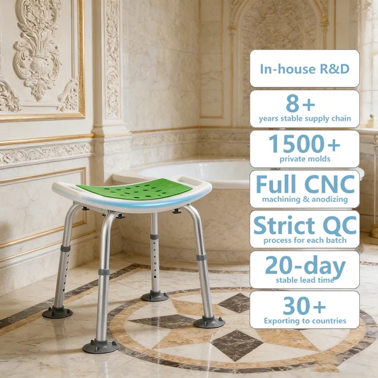 

Simplywalk Aluminum 150KG Bath Shower Chair Very Strong Nursing Home Handicap People MDR CE Certification Long-term Partner