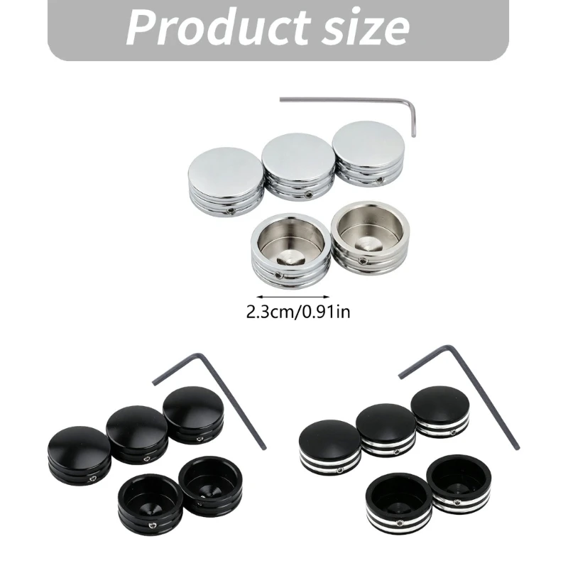 Aluminum Rear Sprocket Hardware Cover Set for Motorcycles, 5 Piece Bolt Trim for Side Detail Care Projects Work R6FB