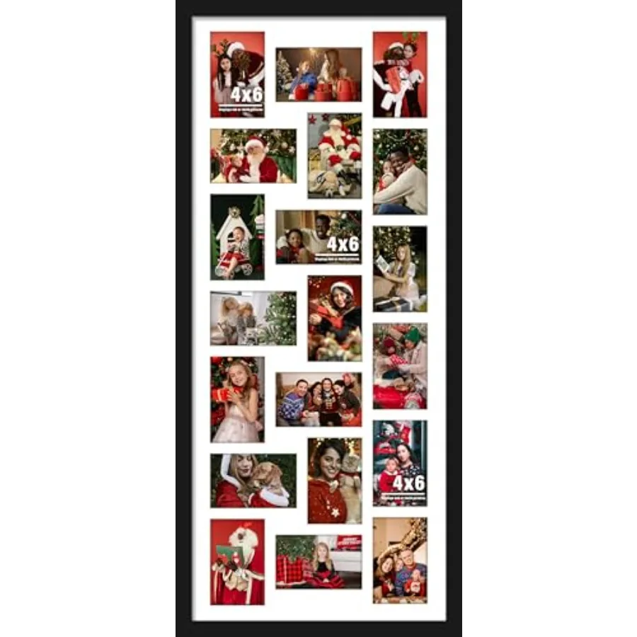 

16x38 Collage Picture Frame 4x6 Collage Frame Displays twenty 4x6 inch Photos Available Horizontal Wall Mounting Display and Ve