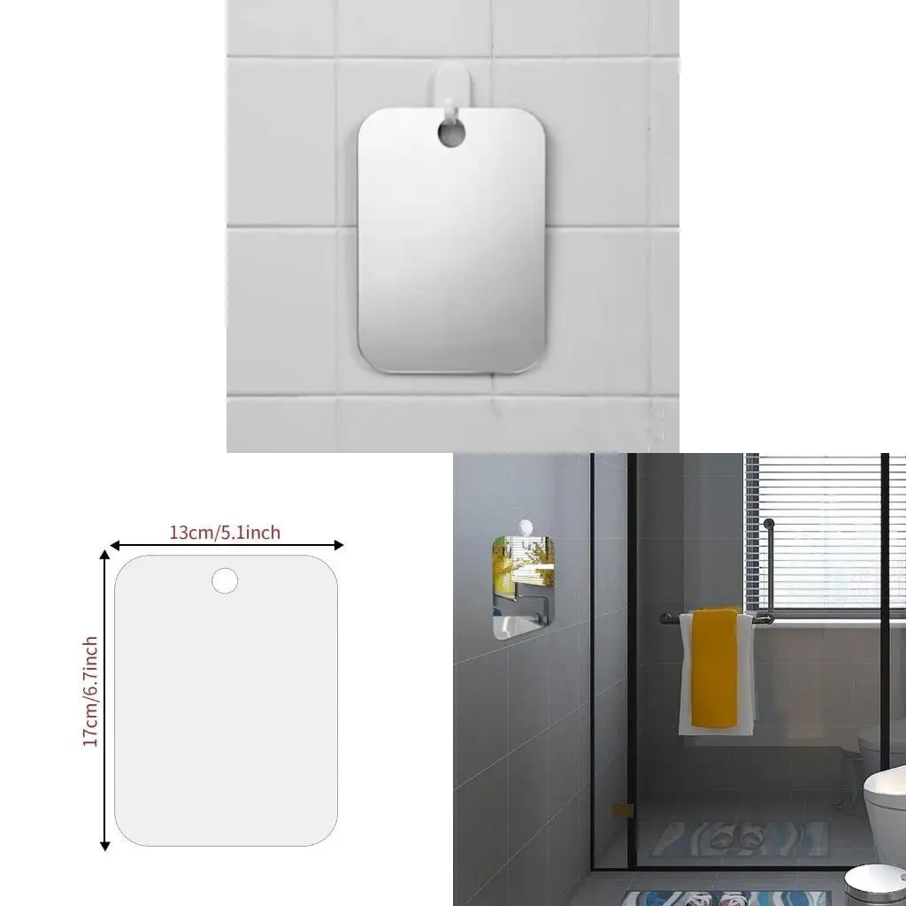 62KD Large Fogless Bathroom Mirror for Shaving Shower Mirrors 13x17CM