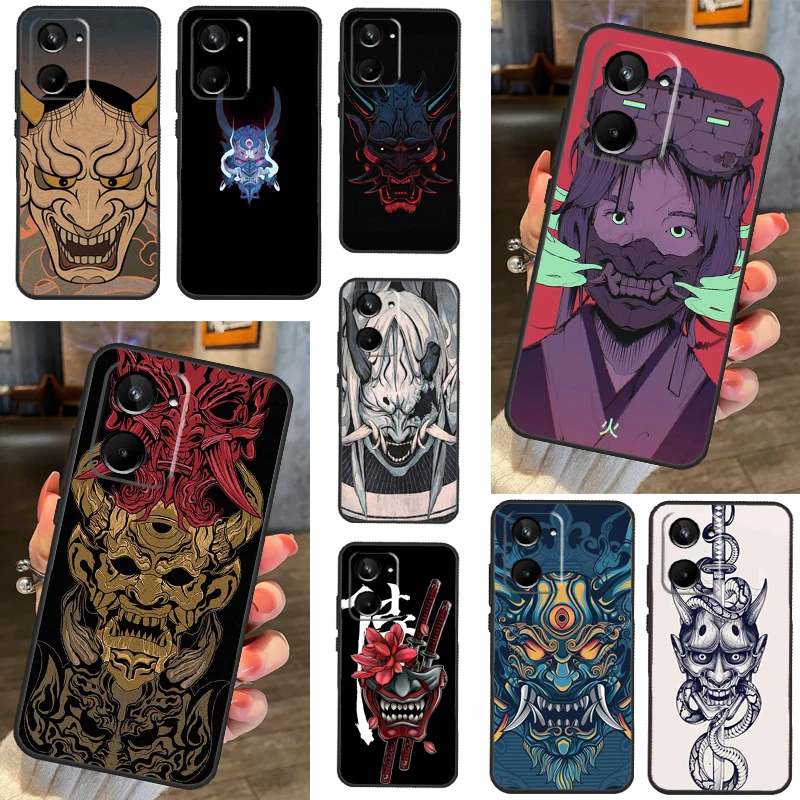 Samurai Oni Mask For Realme C55 C33 C30 C35 C25 C21 Y C11 C15 C31 8 9 10 Pro Plus GT Neo 5 2T 3T GT3 Case