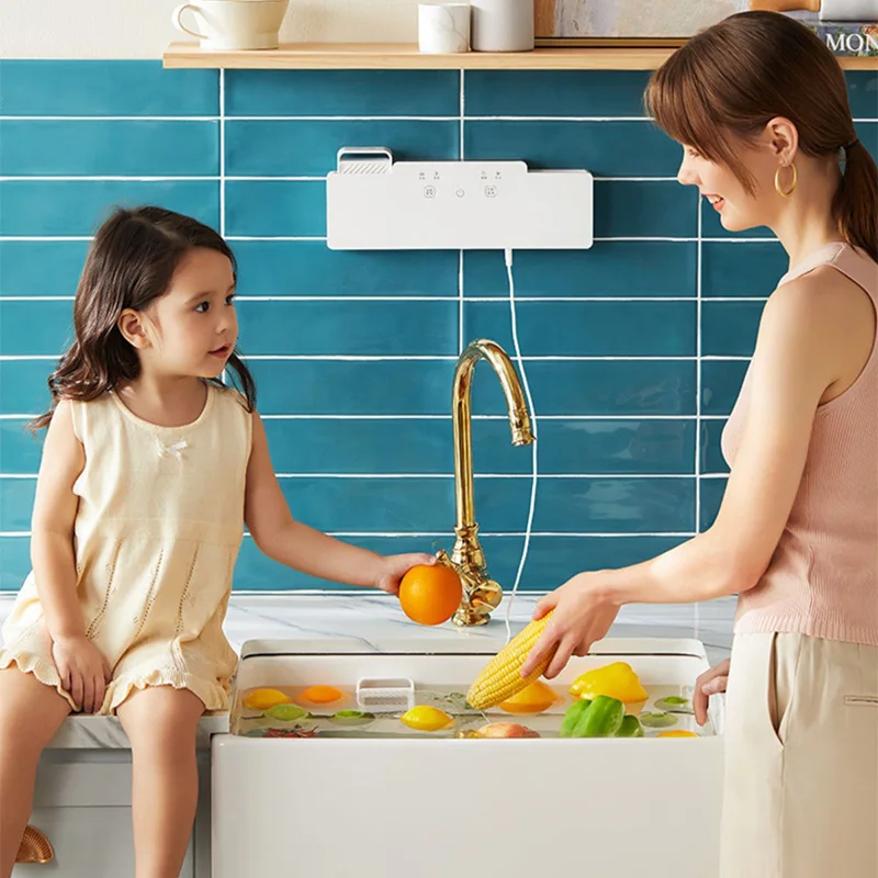 เครื่องล้างผักและผลไม้ติดผนังเครื่องล้างผักในครัวเรือนเนื้ออัตโนมัติเต็มรูปแบบ