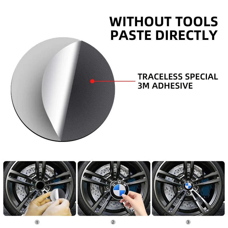 4pcs 56/65mm Car Wheel Center Hub Cap Stickers Styling For BMW M Performance E36 E46 E60 E90 E91 E92 E93 F30 F20 M3 Accessories image 3