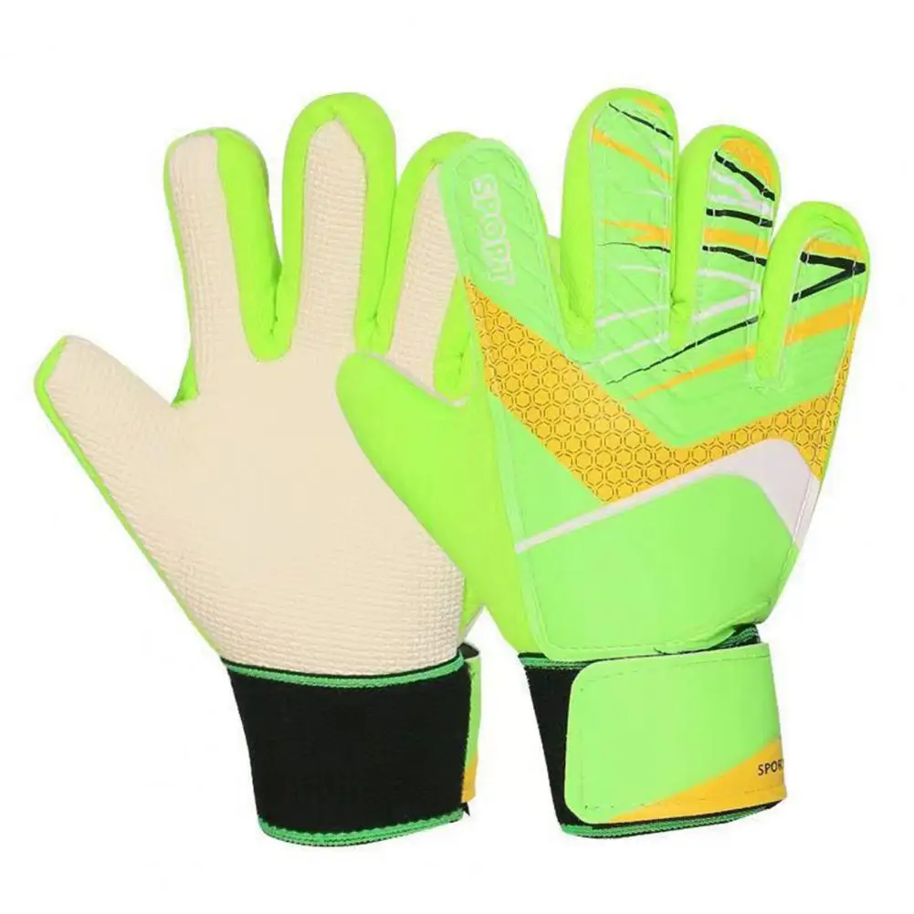 1 Pair Goalkeeper Gloves Breathable Impact Resistant Non-slip Texture Football Training Gloves Goalie Gloves for Kids