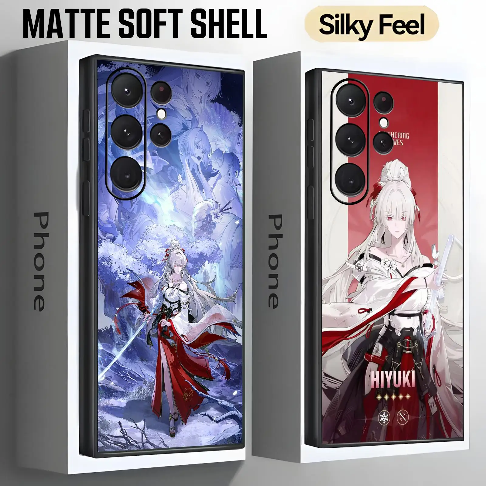 Wuthering Waves HIYUKI Phone Case For Samsung S26 S25 S24 S23 S22 S21 S20 Ultra Note20 Soft black Shockproof Cover