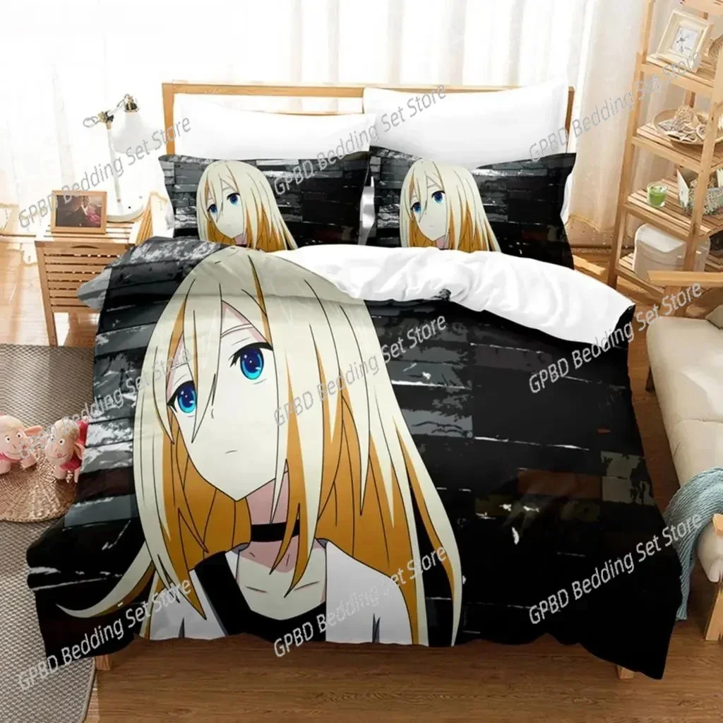 Anime Angels of Death 3D Bedding Set Duvet Cover Pillowcases Single Twin Full Queen King Size Home Decor Quilt Boys Gift Quilt C