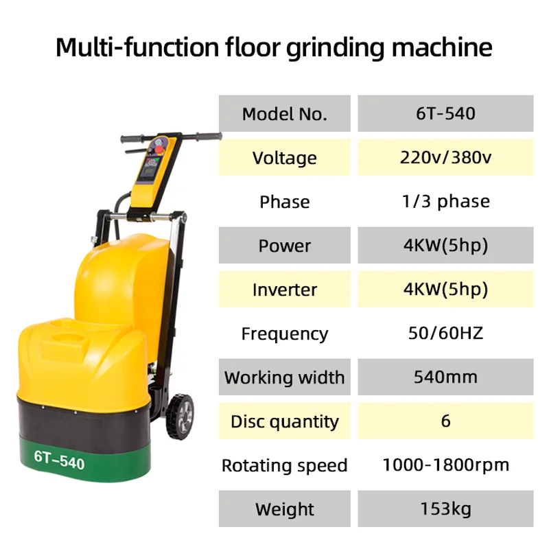 Epoxy 540mm Floor Walk Behind Big Double Shaft Concrete Grinder Machine With Brushless Motor