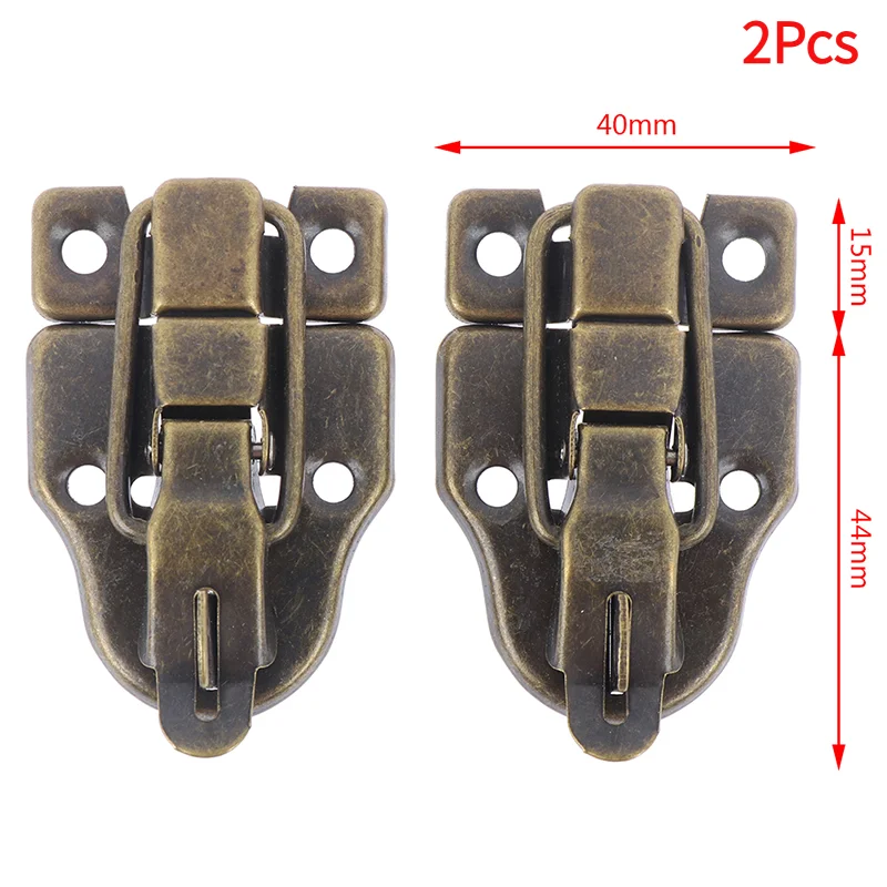 2Pcs Jewelry Chest Box Antique Metal Buckle Suitcase Case Toggle Lock Hasp Latch.
