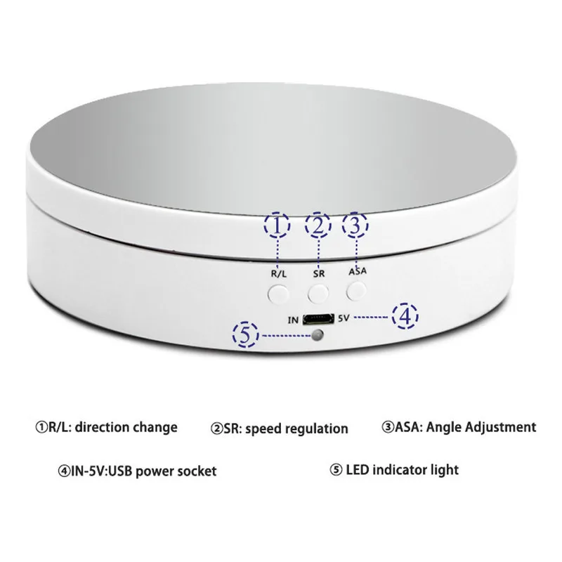 Carrusel giratorio motorizado con control remoto para exhibición de joyería, fotografía y vídeo, 360 grados, ajuste de 3 posiciones