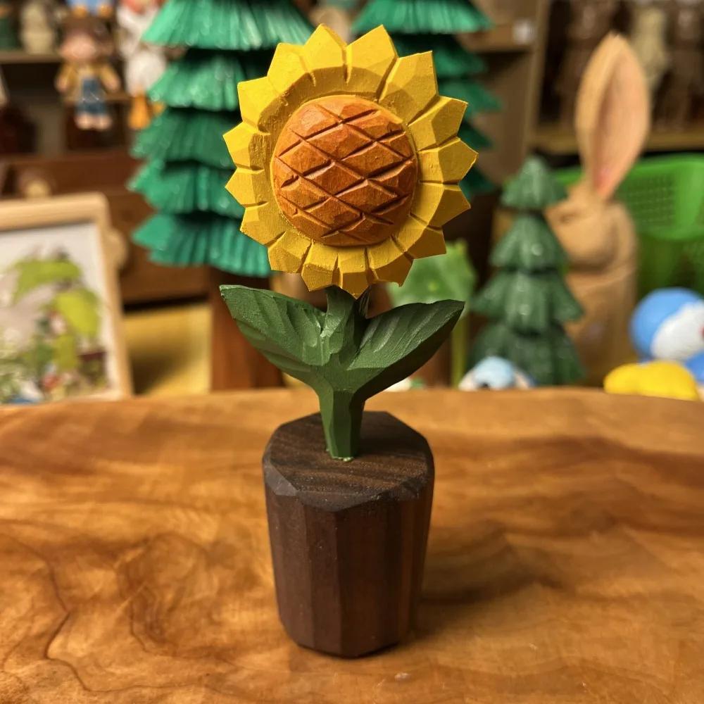 

Eternal Bloom Sculpture，Handmade Sunflower Wooden Art，Nature-Themed，Room Decor，Art Piece，Christmas Gift