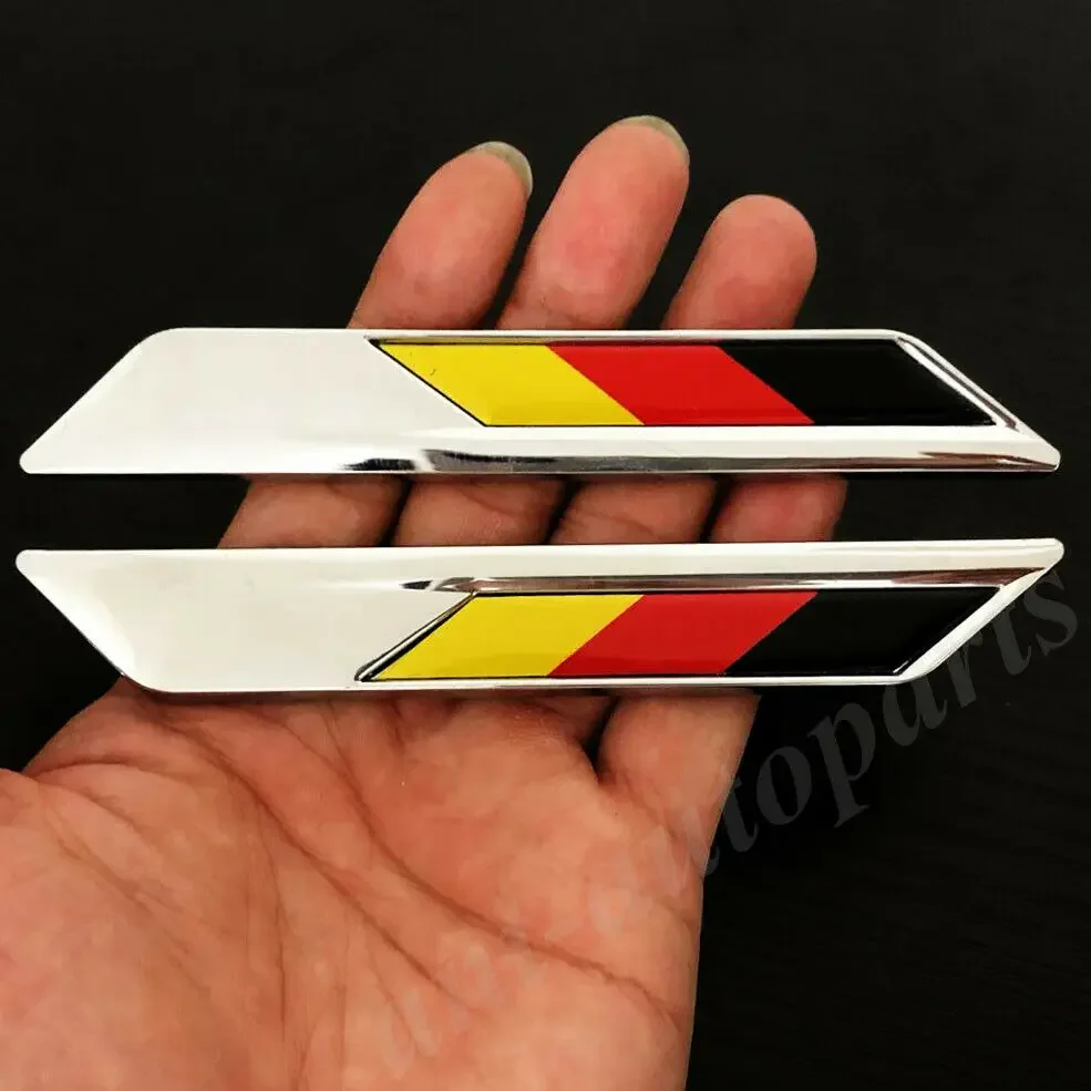 

Pair Metal Germany Deutschland Flag Car Emblem Skirts Badge Decal Sticker
