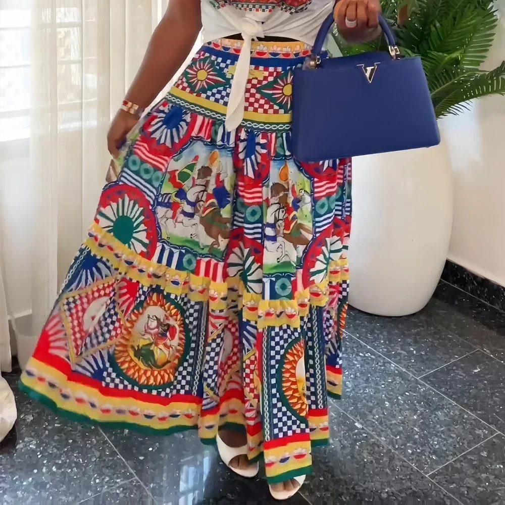 Set pakaian dua potong gaun Afrika untuk wanita pakaian liburan seksi Vestidos De Fiesta Dashiki Ankara pakaian Kebaya ukuran Plus