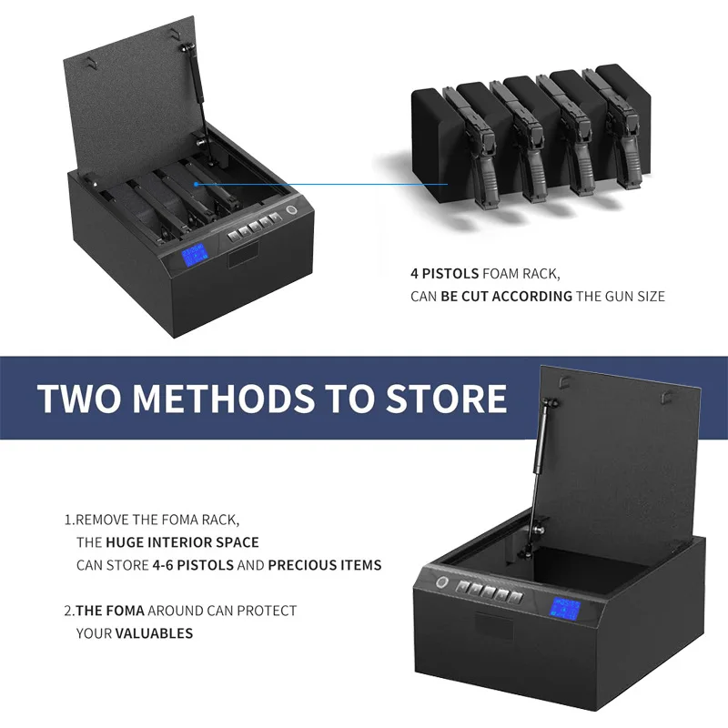 Best Selling Biometric Gun Safe 4 Rifle Storage with Fingerprint Keypad Lock Hygrometer Thermometer