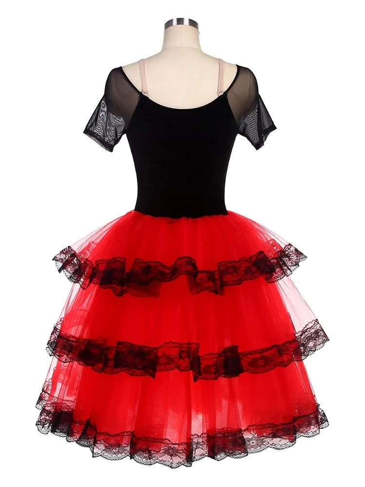 Ballet Dress Long Professional Ballet Tutu For Girls Children Red Ballerina Costumes Adult Women Spanish Dance Dress