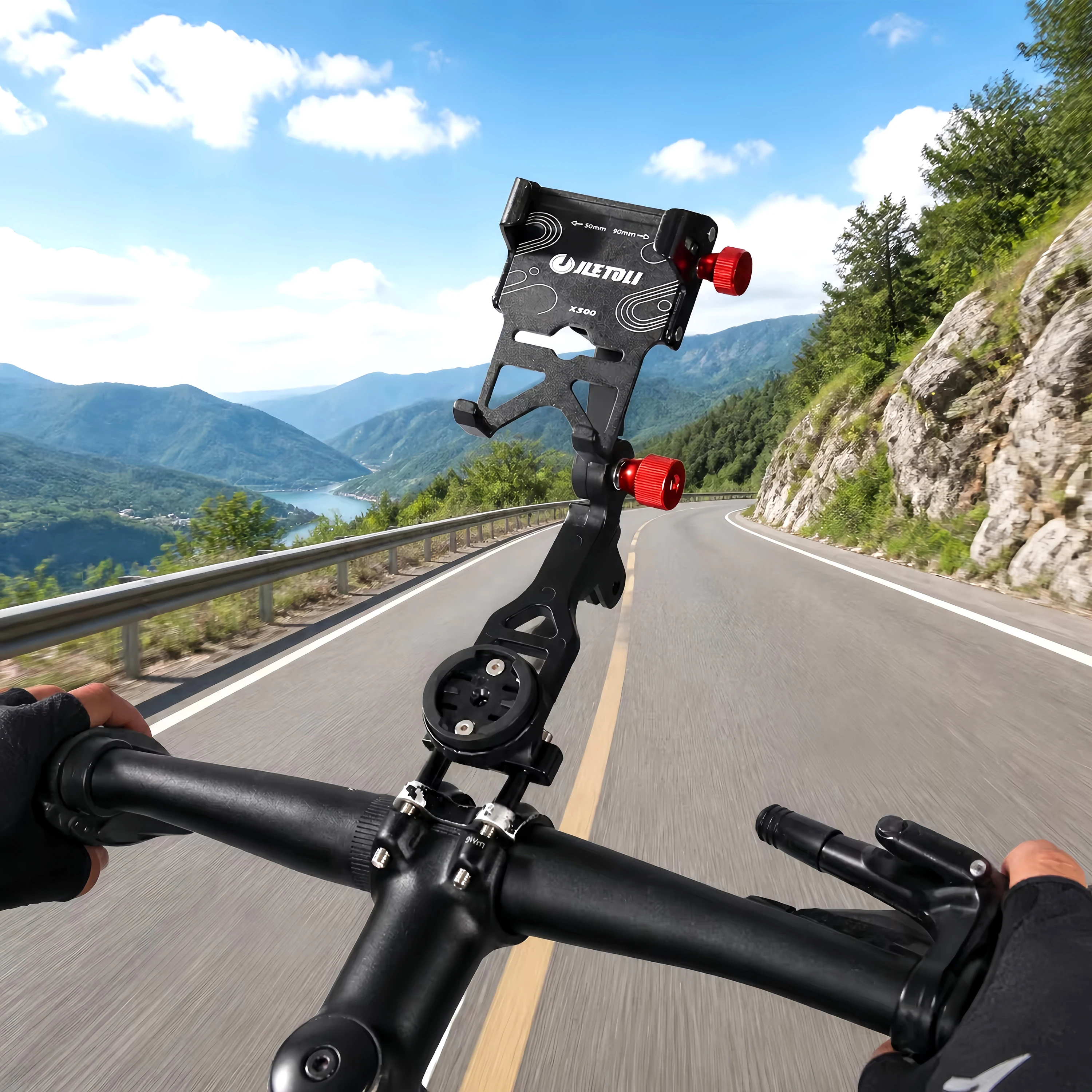 Fahrrad-Handyhalter aus Aluminiumlegierung 360 °   Drehbarer, multifunktionaler Fahrradlenkerhalter, kompatibel mit Garmin, Wahoo, Bryton und Cateye Fahrradcomputern, ermöglicht die Montage von