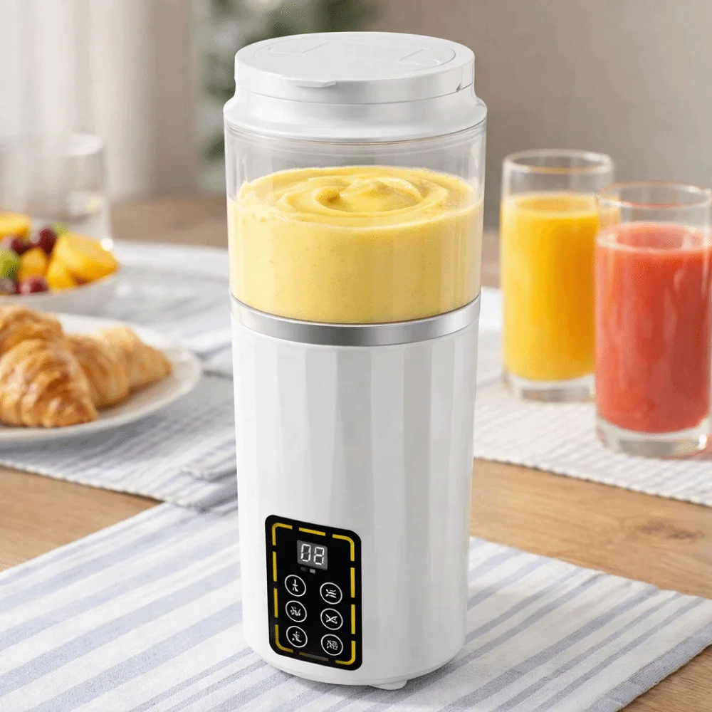 USB Charging Auto Juicing Cup Wireless Long-lasting Battery Fruit Extractor Cup Digital Display Water-proof Milkshake Maker